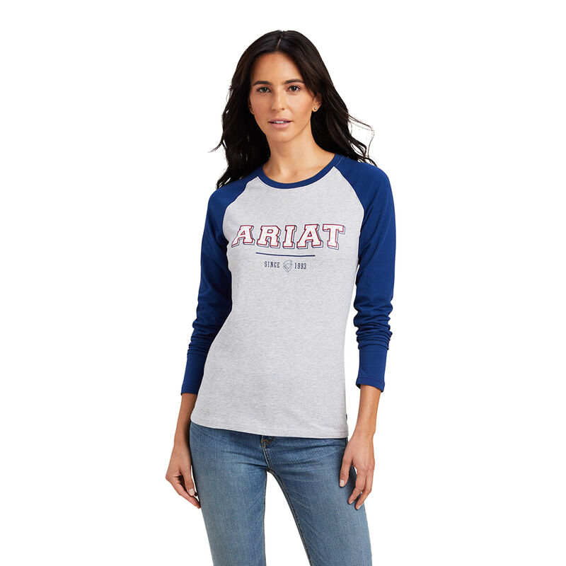 Ariat T-Shirts Damen - Varsity Grau/Blau ( EHBVF-9426 )